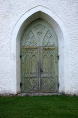 Fototapeta premium porte d'eglise, Estonie