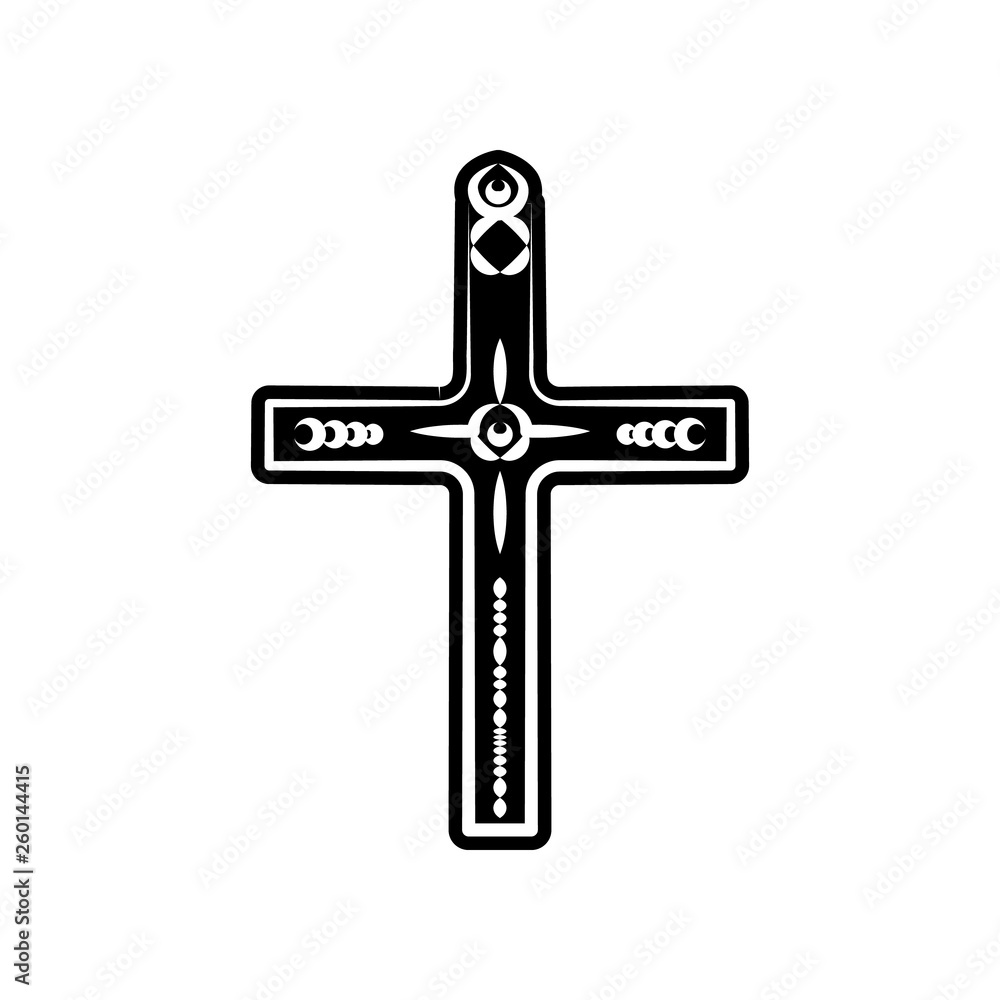 Aufkleber cross icon. element of dia de muertos for mobile concept and web apps icon. glyph, flat icon for web