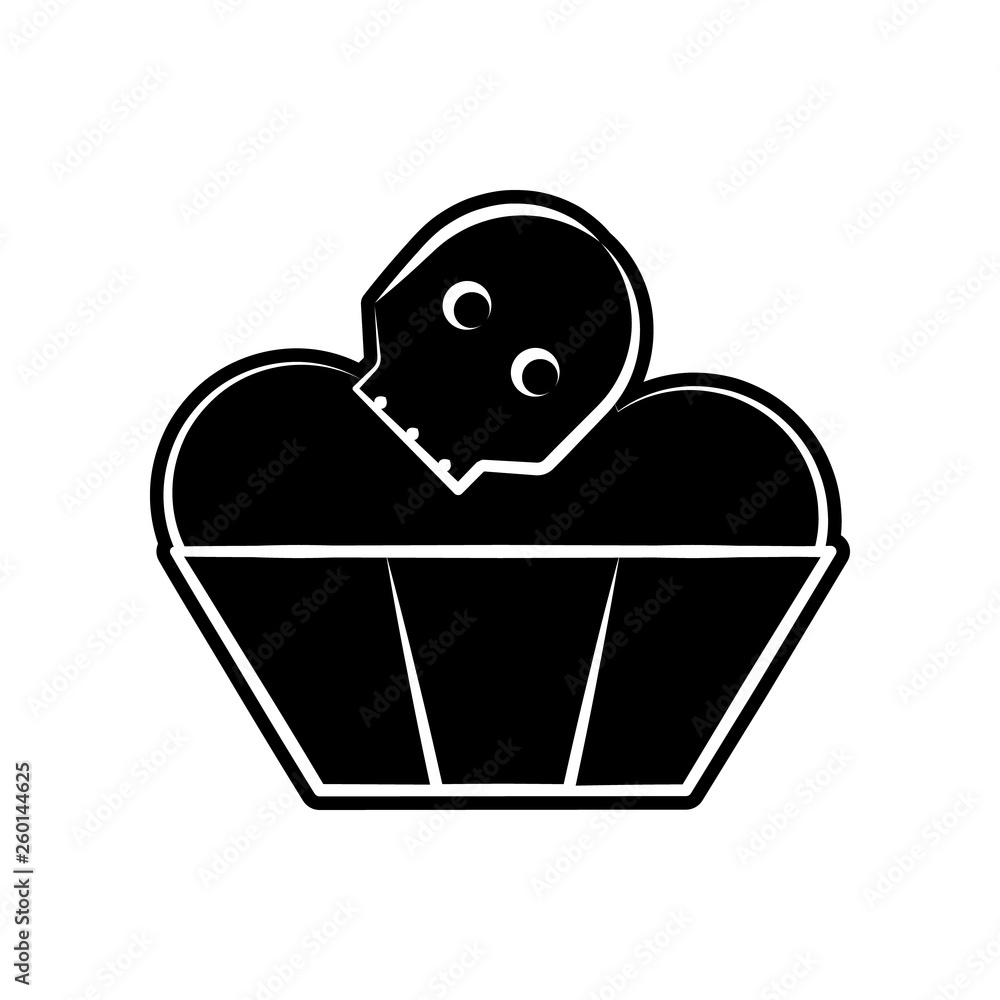 Poster muffins icon. element of dia de muertos for mobile concept and web apps icon. glyph, flat icon for w