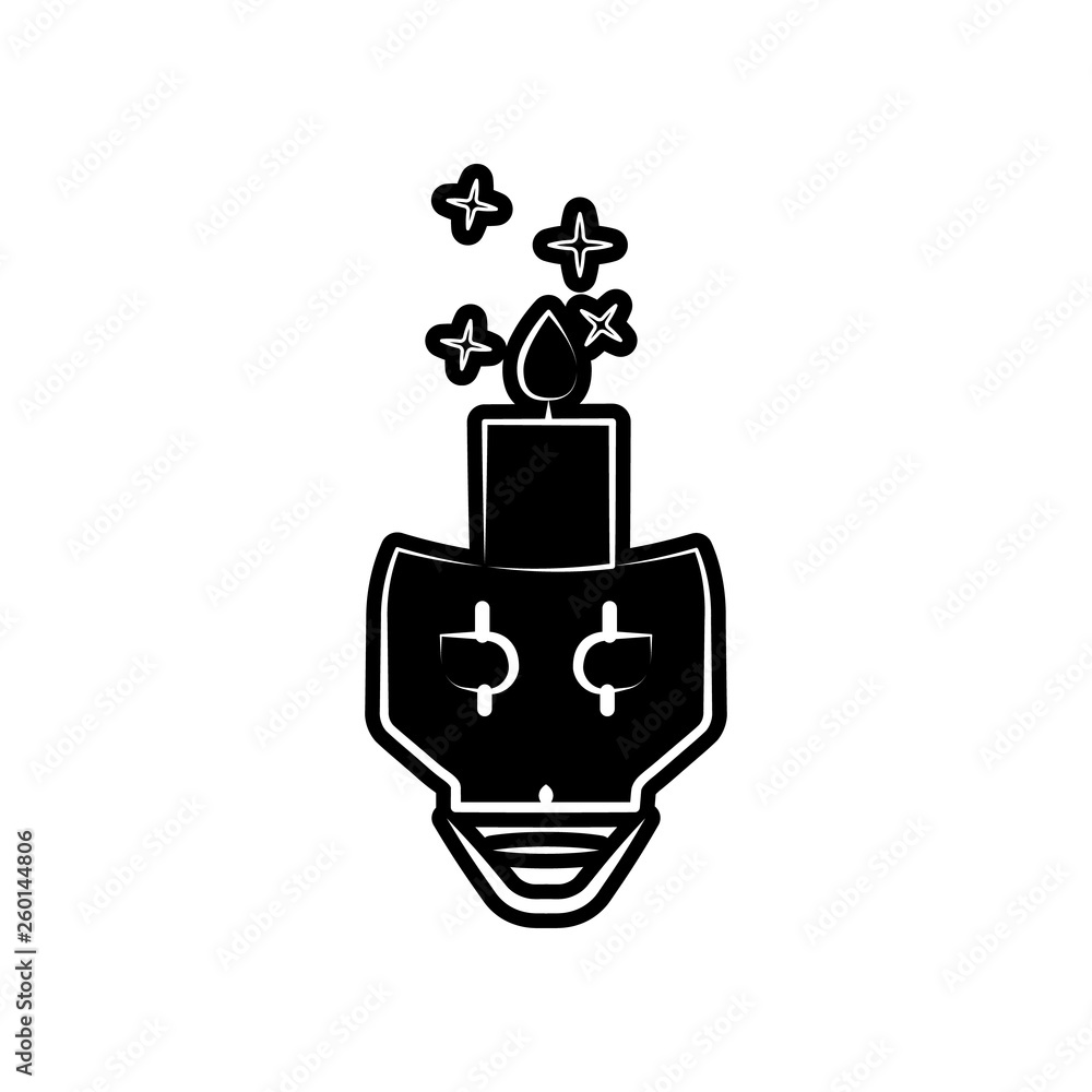 Poster skull, candle icon. element of dia de muertos for mobile concept and web apps icon. glyph, flat icon