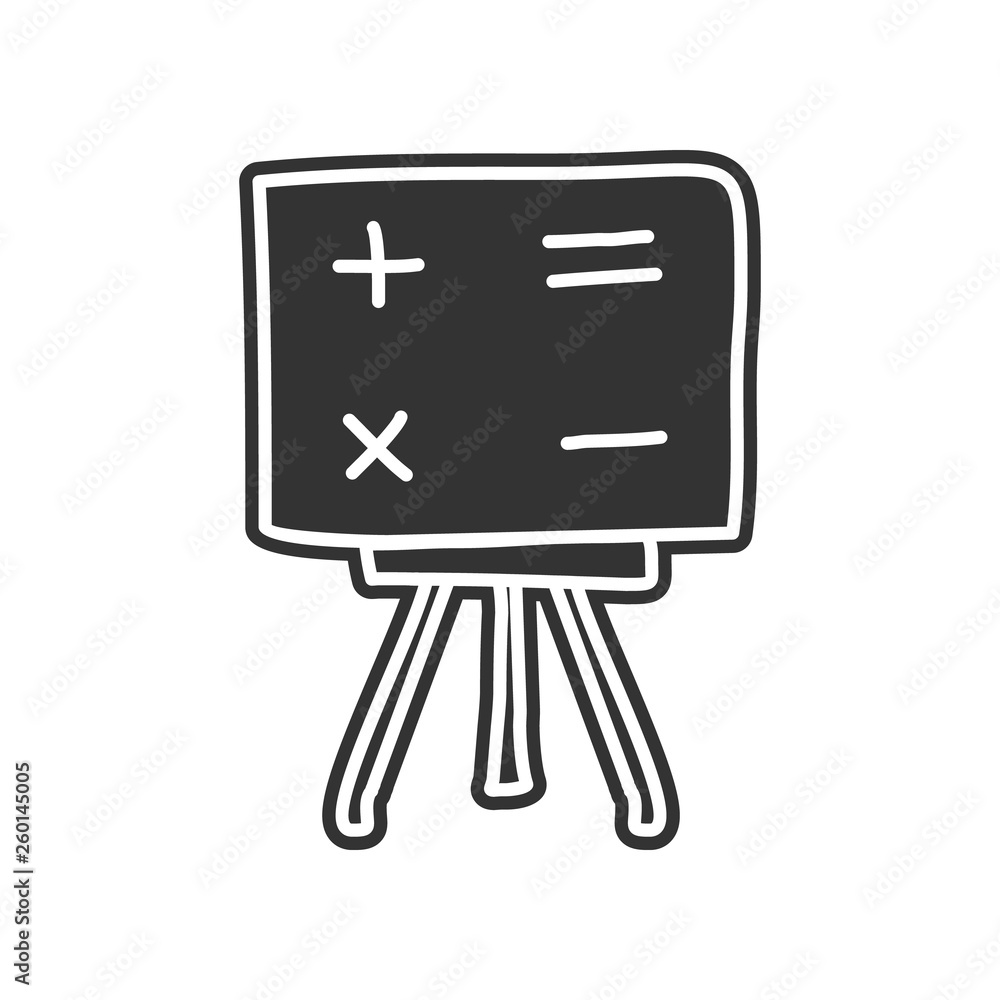 Poster school board with exercise sketch icon. element of education for mobile concept and web apps icon. g