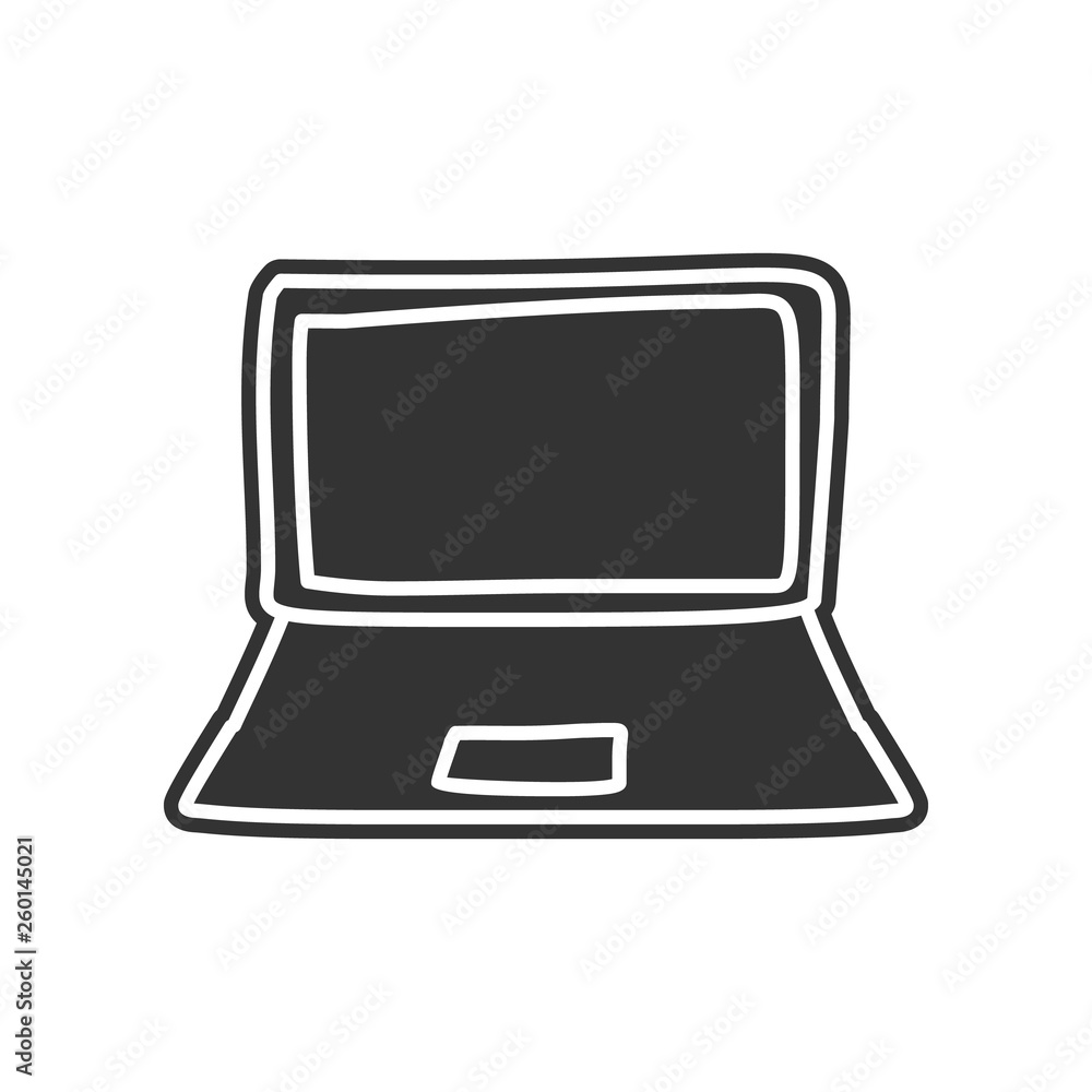 Poster a laptop sketch icon. element of education for mobile concept and web apps icon. glyph, flat icon fo