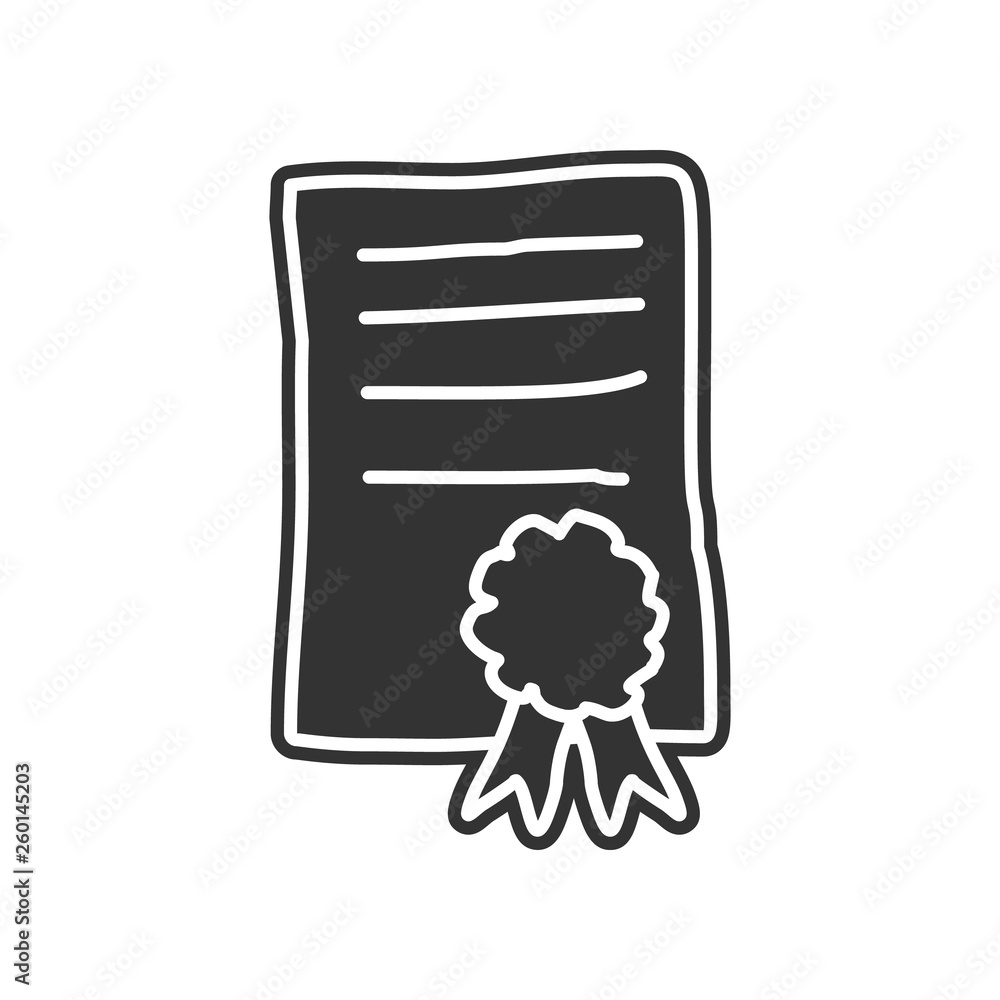 Poster certificate sketch icon. element of education for mobile concept and web apps icon. glyph, flat icon