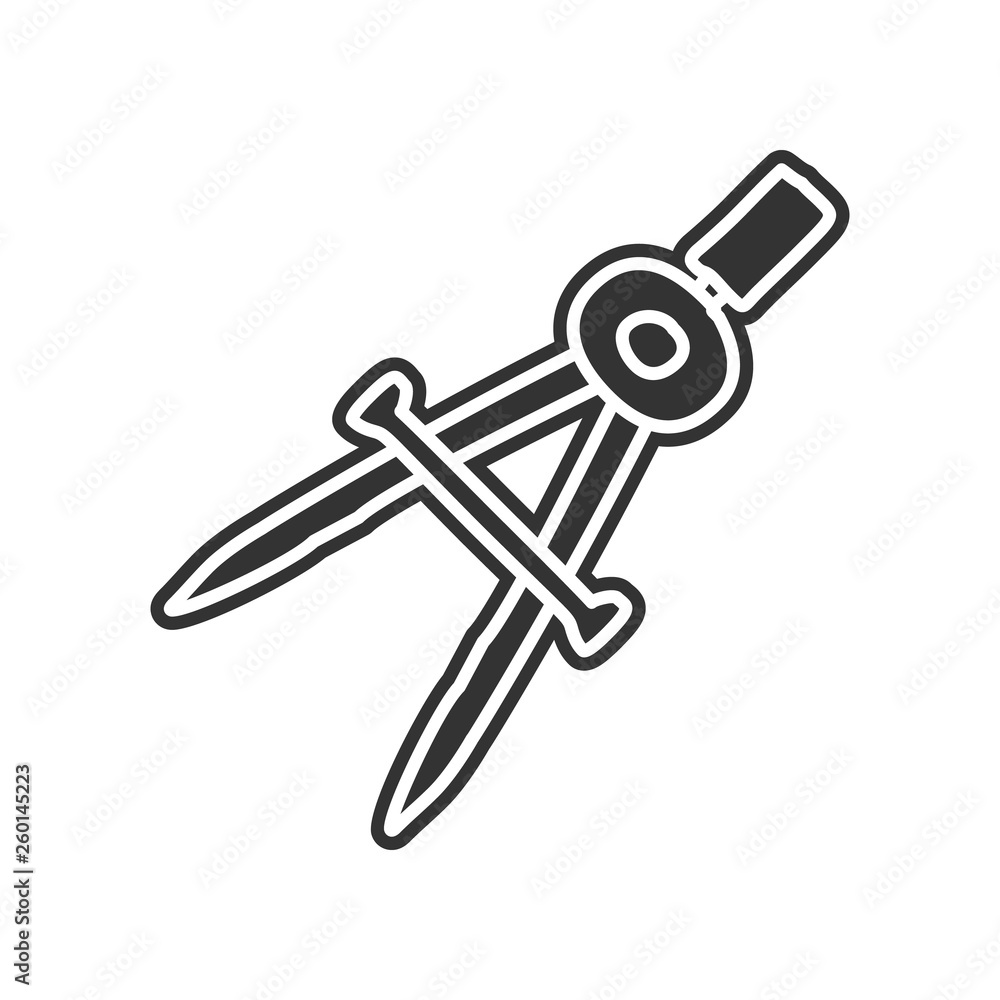 Poster compass sketch icon. element of education for mobile concept and web apps icon. glyph, flat icon for