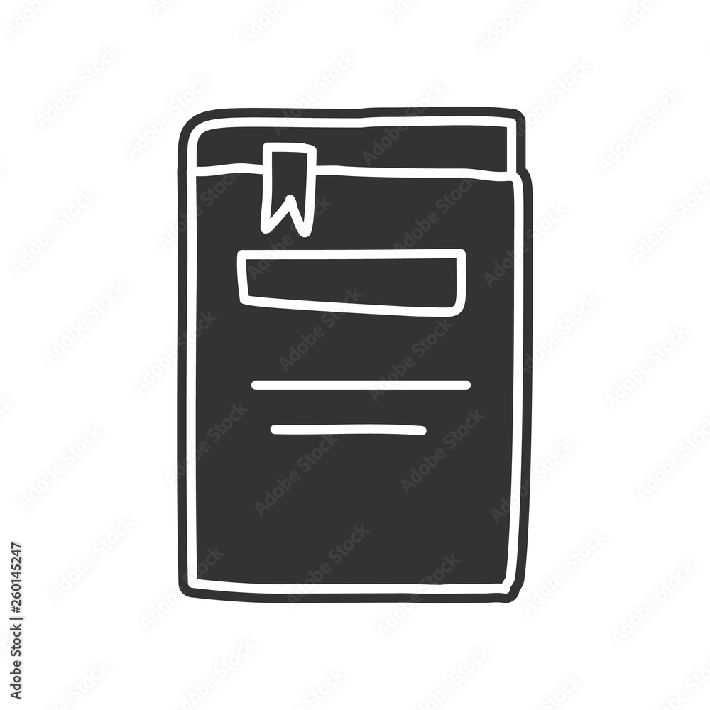 Poster book with a bookmark sketch icon. element of education for mobile concept and web apps icon. glyph, 