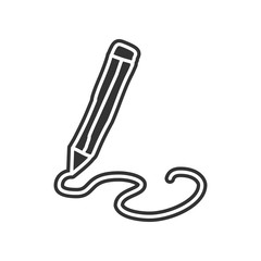 pencil and line sketch icon. Element of Education for mobile concept and web apps icon. Glyph, flat icon for website design and development, app development