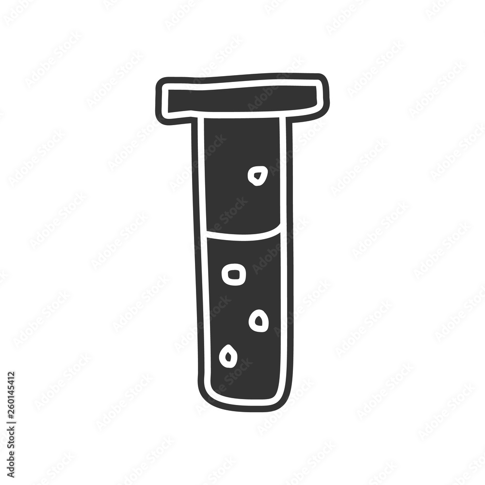 Poster vial with liquid sketch icon. element of education for mobile concept and web apps icon. glyph, flat