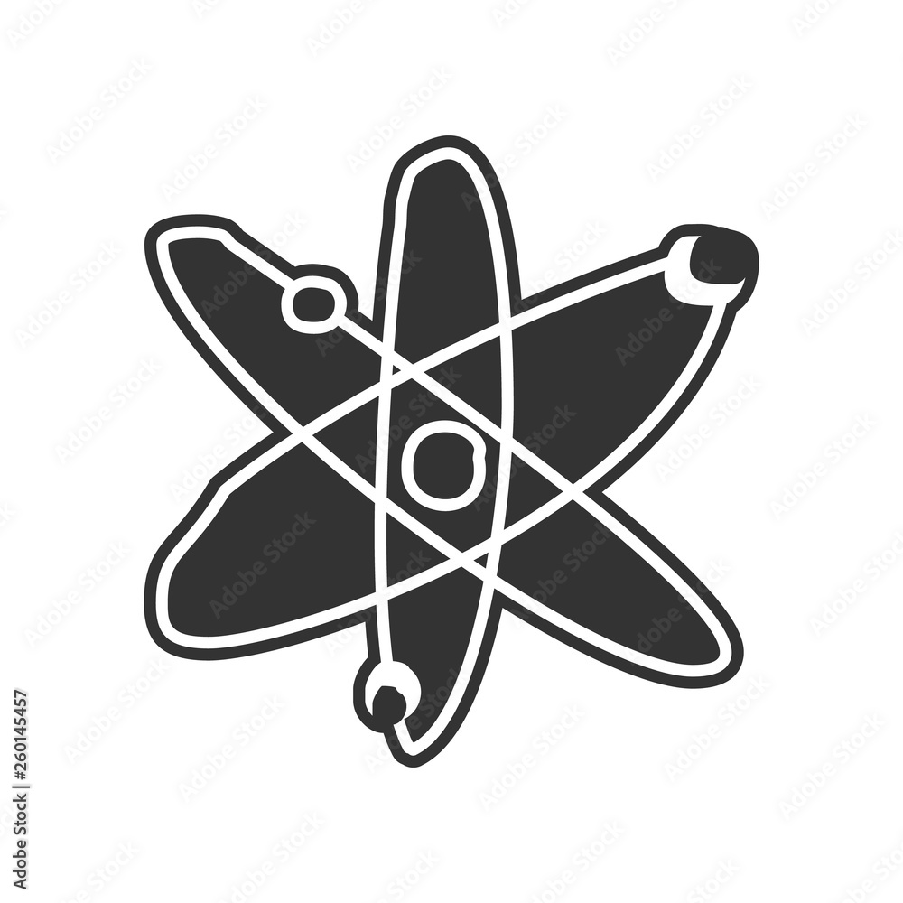 Poster atomic elements sketch icon. element of education for mobile concept and web apps icon. glyph, flat 