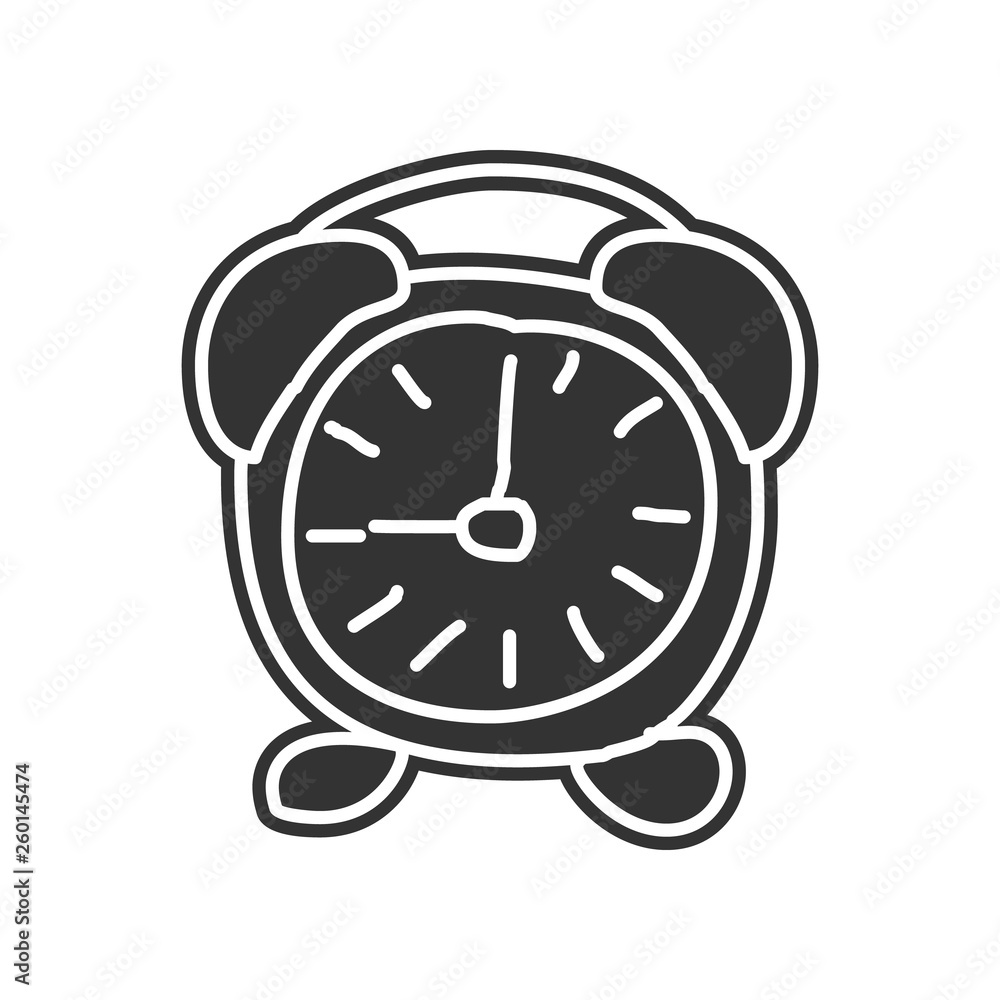 Poster alarm clock sketch icon. element of education for mobile concept and web apps icon. glyph, flat icon