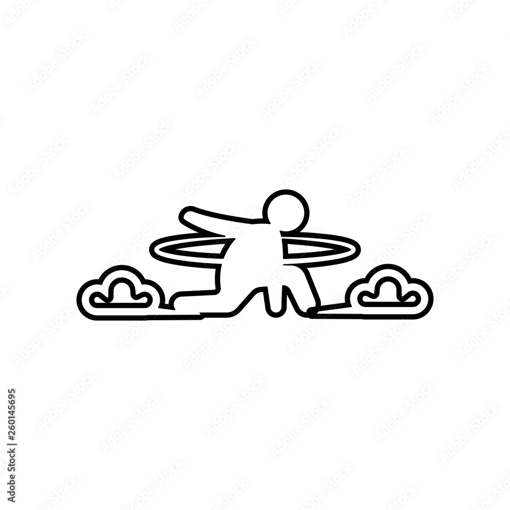 Poster flying man icon. element of hero for mobile concept and web apps icon. outline, thin line icon for w