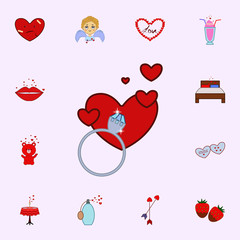 Ring, diamond, love, heart, valentine s day icon. Love icons universal set for web and mobile