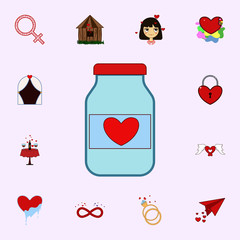 Jar, valentine s day, love, heart icon. Love icons universal set for web and mobile