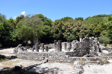 Fototapeta na wymiar Ruins of Buthrotum, ancient city in south Albania. Butrint - UNESCO World Heritage.