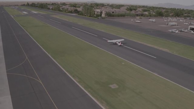 Aerial Airplane Takeoff
