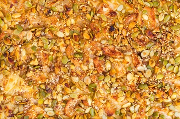 Apple tart with pumpkin seeds.