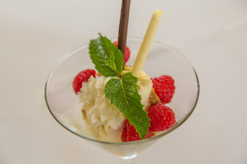 Key Lime Dessert in a Martini Glass With Mint leaves