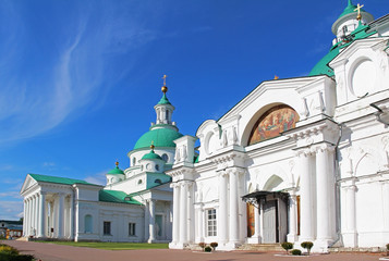 Architectural ensemble of Spaso-Yakovlevsky (St. Jacob Savior) monastery in a summer day, Rostov Velikiy, Russia.