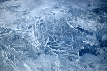 Fototapeta na wymiar winter, ice, cold, snow, white, blue, frozen, cracked, crystal, glass