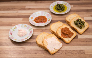 Serving toast with pate