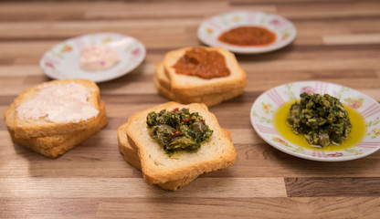 Serving toast with pate