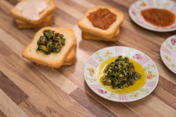 Serving toast with pate