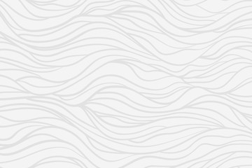 Wavy background. Hand drawn waves. Stripe texture with many lines. Waved pattern. Line art. Black and white illustration