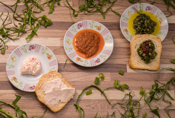 Serving toast with pate