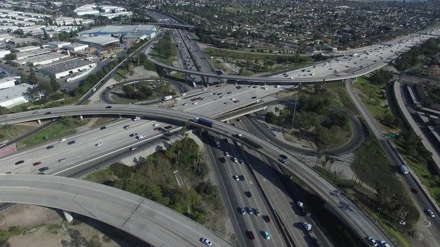 4K Aerial View of Los Angeles Freeway Southern California United States of America 02.MOV
