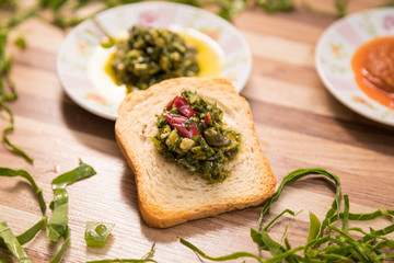 Serving toast with pate