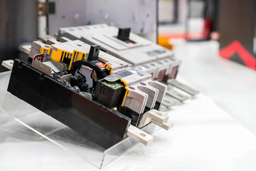 cross section of circuit breaker switch for control electric high power for industrial on shelf