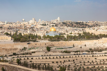 Fototapeta na wymiar Panorama of the Temple Mount, Jerusalem
