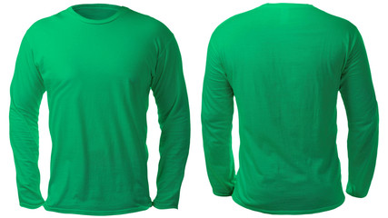 Green Long Sleeved Shirt Design Template