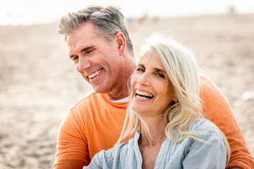 Senior couple dating outdoors