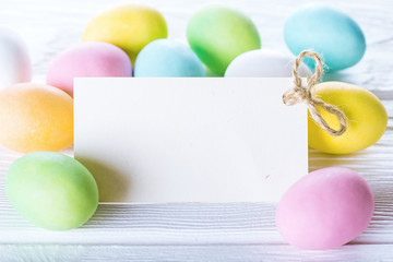 Colorful easter eggs. Happy Easter card