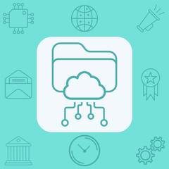 Cloud folder vector icon sign symbol