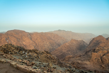 Middle East or Africa, picturesque bare mountain range and a large sandy valley desert landscapes landscape photography