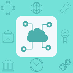Cloud computing vector icon sign symbol