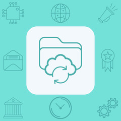 Cloud folder vector icon sign symbol