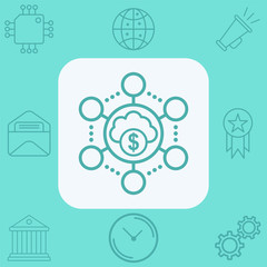 Cloud network vector icon sign symbol