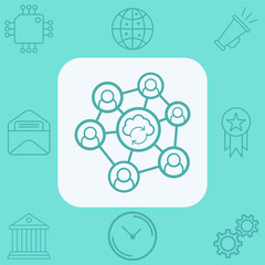 Cloud network vector icon sign symbol