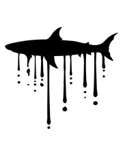 tropfen graffiti hai schwimmen tauchen wasser unterwasser meer räuber fressen gefährlich clipart design