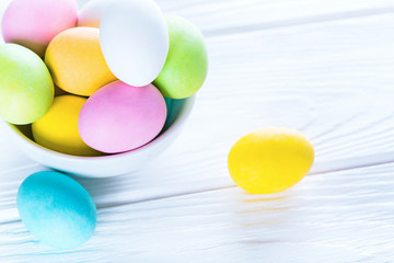Fototapeta na wymiar Colorful easter eggs. Happy Easter card