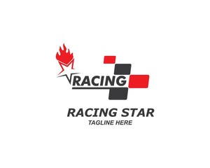 faster logo icon of automotive racing concept
