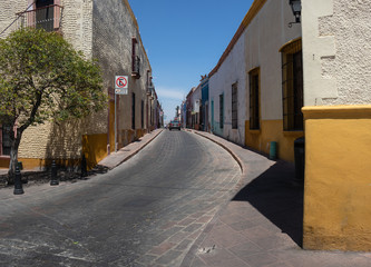 Typical backstreet in downtown Queretaro Mexico