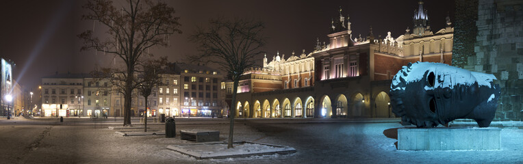 Rynek Glowny square also called market square, Krakow, Poland.