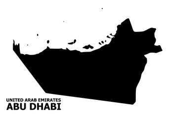 Vector Flat Map of Abu Dhabi Emirate with Caption