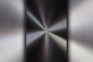 Metal textured abstract technology background with circular polished, brushed concentric texture, chrome, silver, steel, aluminum for design concepts, wallpapers, web and prints. Vector illustration.