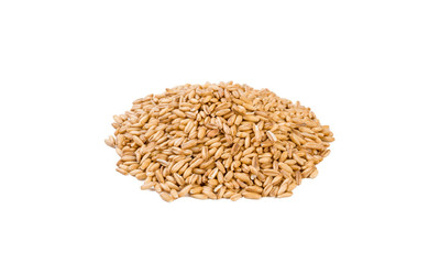 Oats heap isolated on white background. nutrition. bio. natural food ingredient.