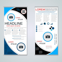 Modern roll-up business banners vector template