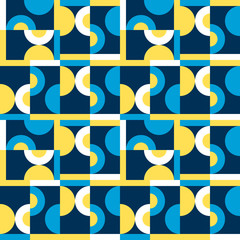 Retro style abstract geometric colored seamless pattern.